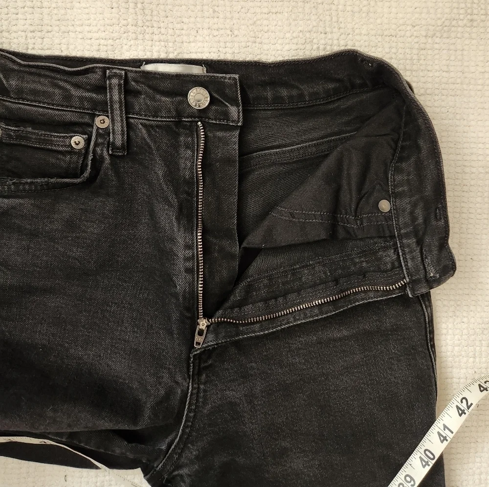 Agolde black/charcoal black organic cotton high-rise straight leg jeans sz 26